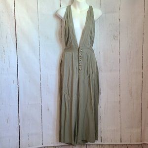 Faulux Fashion green crop overall jumpsuit new size small boho